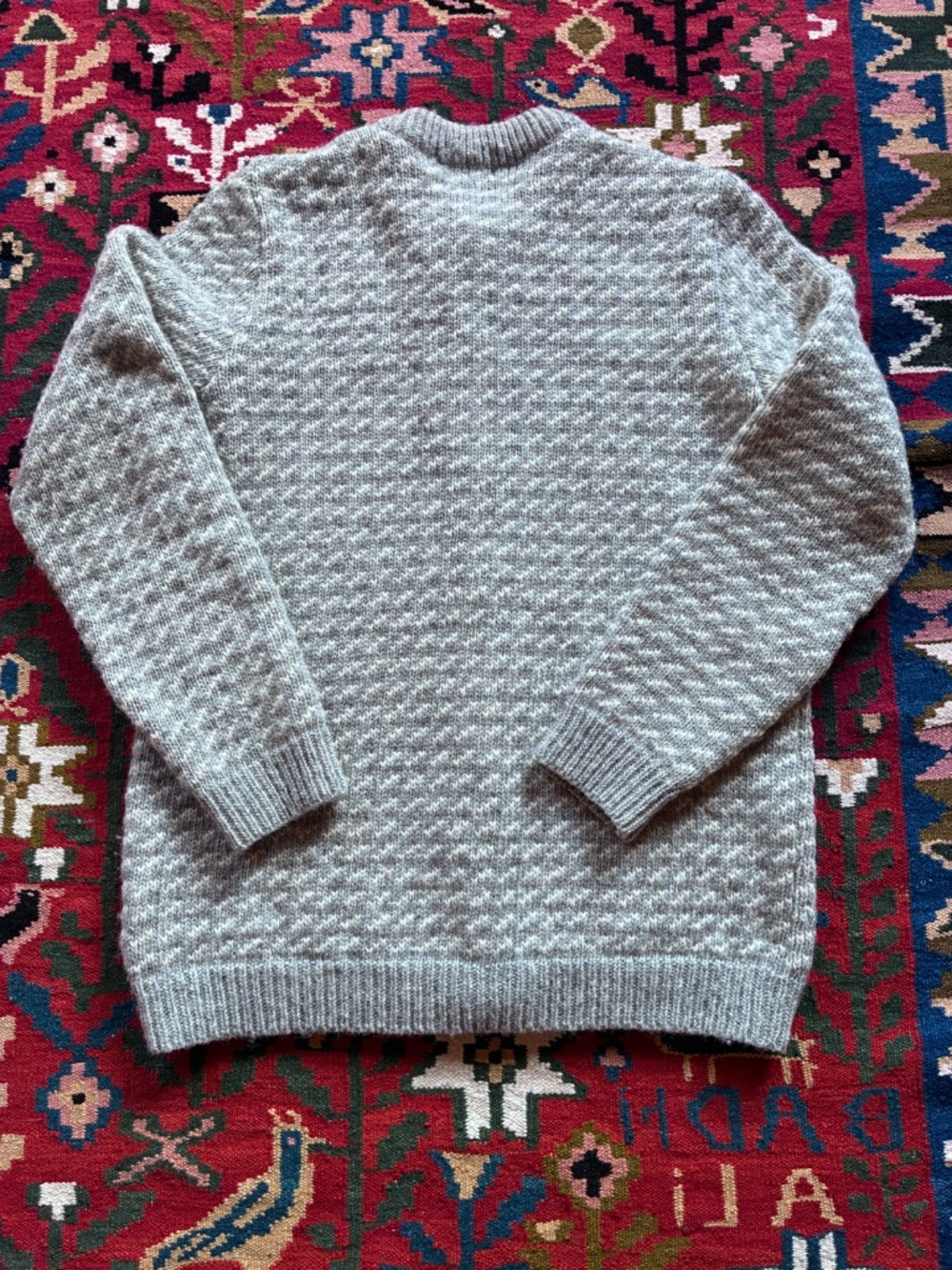 LL Bean Vintage Nordic Birdseye cardigan M - Picture 2 of 4